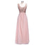 Rose Gold A Line Spaghetti Straps Prom Gown Backless Sequins Chiffon Bridesmaid Dress INI10