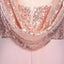 Rose Gold A Line Spaghetti Straps Prom Gown Backless Sequins Chiffon Bridesmaid Dress INI10