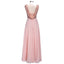 Rose Gold A Line Spaghetti Straps Prom Gown Backless Sequins Chiffon Bridesmaid Dress INI10