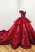 Charming Red Ball Appliques Gown Prom Dress With Beads, Quinceanera Dresses INF37