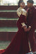 Trumpet/Mermaid High Neck Long Sleeves Applique Burgundy Plus Size Prom Dresses INF40