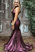 Mermaid Purple Sequin Evening Dresses ,Cheap Mermaid Prom Dresses INH91