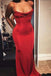 Mermaid Red Long Prom Dresses, Spaghetti Straps Evening Formal Dress IND76