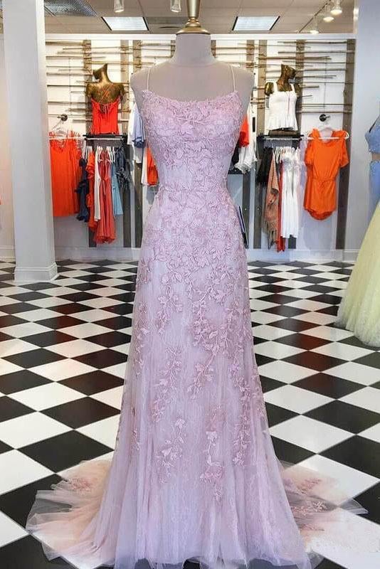 Spaghetti Strap Mermaid Prom Dresses Criss Cross Formal Evening Dress INI34