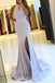 Elegant Backless Mermaid Prom Dresses with Split,Simple Teens Party Dresses INI23