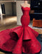 Charming Mermaid Red Long Beading Prom Dress, Evening Dresses INE61