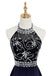 High Low Halter Sleeveless Beading Chiffon Ombre Prom Dress ING77