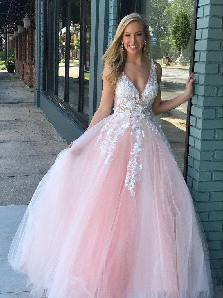 Stunning Lace Applique Ball Gown Long Ball Gowns Prom Dresses Quinceanera Dress INN86