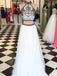 Two Piece Halter Embroidered Tulle Prom Dresses Cheap A Line Long Formal Dresses INN78