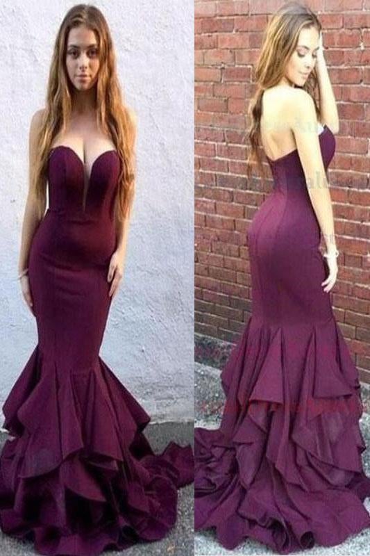 Long Sweetheart Strapless Mermaid Teens Prom Dresses, Evening Dresses for Women INH16