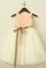 A-Line Round Neck White Flower Girl Dress with Lace Sequins Sash INP22