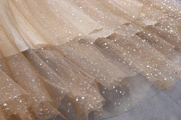 Charming A Line V Neck Spaghetti Straps Sequin Long Prom Dress INE44
