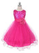 Ball Gown Round Sleeveless Tulle Flower Long Flower Girl Dress IN704