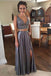 Sexy Two Piece Beaded Prom Dresses,2 Piece Slit Evening Party Dress,Graduation Dress IN787