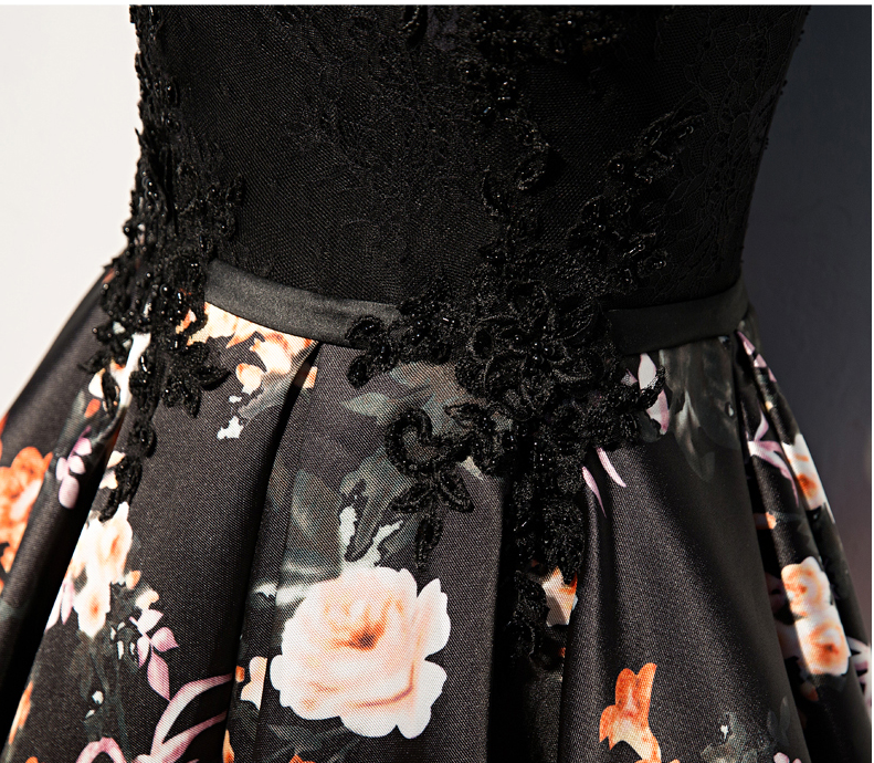 Stylish A Line Long Floral Printed Prom Dress,Formal Evening Dress IN831