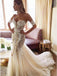Mermaid Sweetheart Backless Court Train Wedding Dresses with Lace Appliques INR19