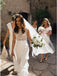 Sheath Bateau Cap Sleeves Sweep Train Lace Wedding Dresses with Split INR36