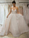 A-Line Sweetheart Ivory Lace Sparklely Wedding Dresses with Sequins INR16