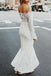 Mermaid Off-the-Shoulder Long Sleeves High Low Lace Beach Wedding Dresses INR81