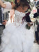 A-Line Strapless Asymmetric Ruffles Wedding Dress with Appliques INF87