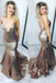 Sexy Mermaid Sparkly Straps Prom Dresses, Sequin Party Dress INJ80