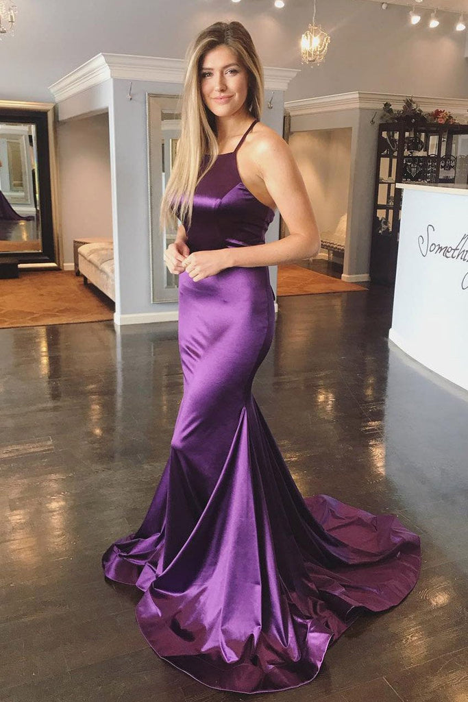 Elegant Mermaid Green Long Prom Dresses With Sweep Train INJ70