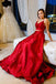Two Pieces Red Simple Prom Dresses, Long Cheap Evening Dress INJ84