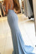 Gorgeous Sleeveless Mermaid Evening Dress Front Slit Long Blue Prom Dress IN622
