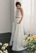 Two Piece Open Back Sweep Train Ivory Lace Wedding Dresses with Pockets INS33
