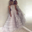 Fashion A-Line Crew Backless Lavender Organza Prom Dress with Beading ING20