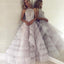 Fashion A-Line Crew Backless Lavender Organza Prom Dress with Beading ING20