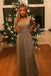 Popular V-Neck Long Silver Prom Dresses with Beading Sequin Evening Dress INS76