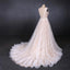A Line Lace Sleeveless Elegant Wedding Dress, Backless Long Bridal Dresses INQ27