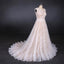 A Line Lace Sleeveless Elegant Wedding Dress, Backless Long Bridal Dresses INQ27