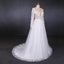 A Line Tulle Lace Appliques Long Sleeves Wedding Dress, Cheap Bridal Dresses INQ28