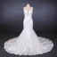 Sweetheart Mermaid Lace Appliques Button Back Long Wedding Dress INQ29