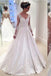 Long Sleeves Lace A-line High Low Long White V-neck Wedding Dresses W31