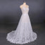 A Line Spaghetti Straps Long Elegant Wedding Dresses With Lace INQ11