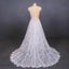 A Line Spaghetti Straps Long Elegant Wedding Dresses With Lace INQ11