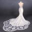 Mermaid Spaghetti Straps Beading Wedding Dress, Elegant Appliques Bridal Dresses INQ15