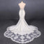 Mermaid Spaghetti Straps Beading Wedding Dress, Elegant Appliques Bridal Dresses INQ15