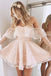 A-Line Off-the-Shoulder Short Homecoming Dress,Pearl Pink Homecoming Dresses IN200