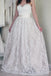 Sweetheart Sleeveless Long White Lace A Line Wedding Dress with Belt IN528