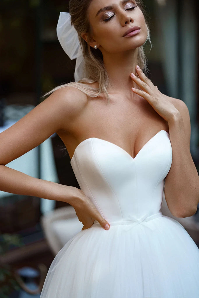 Popular Wedding Dresses, Off Shoulder Long Bridal Gowns, Tulle Newest Wedding Dresses IN1984