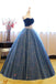 Blue Sweetheart Tulle Long Prom Dress,Ball Gown,Sweet 16 Dress IN682