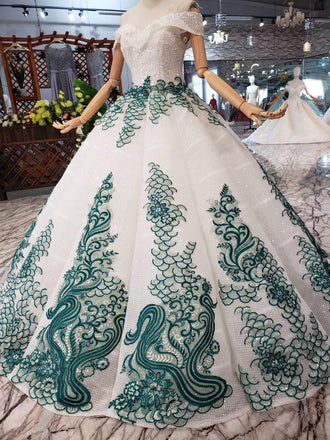 Off the Shoulder Prom Dresses,Ball Gown Wedding Dress, Quinceanera Dresses INK7