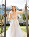Deep V-neck Popular Bridal Gowns, Lace Elegant Beach Wedding Dresses IN1983