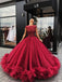 Red Tulle Appliques Ball Gown Prom Dress, Sweet 16 Dresses,Quinceanera Dresses IN920