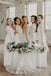 A-Line Open Back Long Sleeves Chiffon Long Bridesmaid Dresses with Lace INS39
