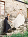 A-Line Round Neck Floor-Length Navy Blue Chiffon Bridesmaid Dresses INR93